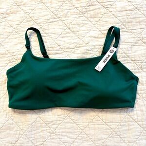 PINK Victoria's Secret Large Hunter Green Relay Square Neck Lined Sport Bra NWT